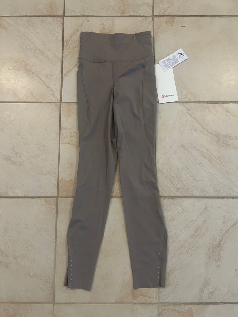 lululemon athletica high-waist leggings in taupe gray
